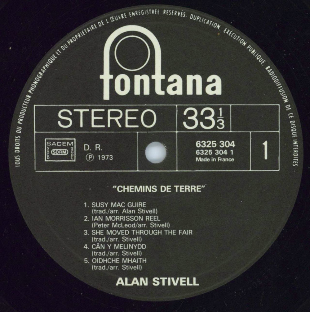 Alan Stivell Chemins De Terre French vinyl LP album (LP record) ASVLPCH800808