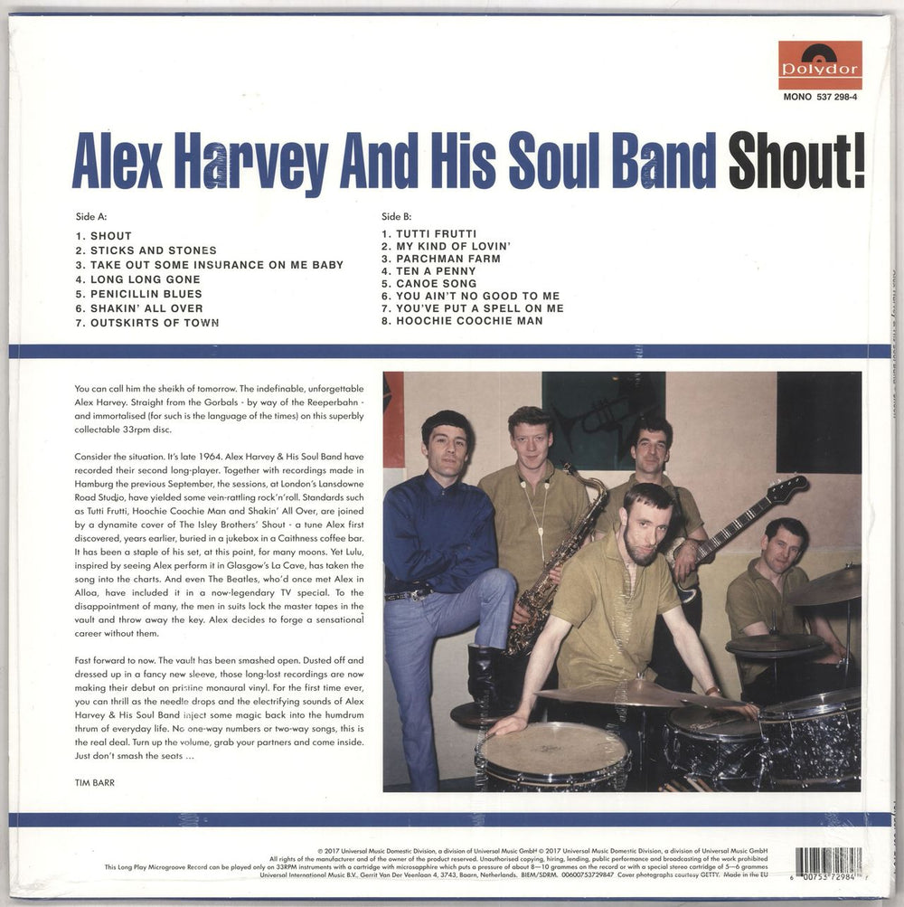 Alex Harvey (UK) Shout! - Sealed UK vinyl LP album (LP record) 600753729847