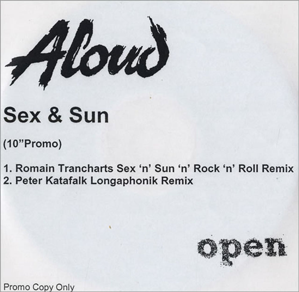 Aloud Sex & Sun UK Promo CD-R acetate CD-R ACETATE