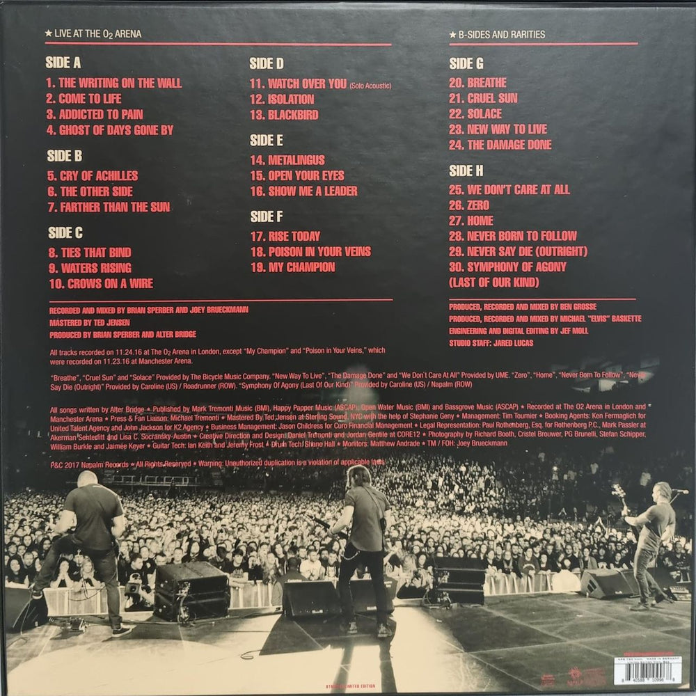 Alter Bridge Live At The O2 Arena + Rarities UK Vinyl Box Set 840588109982