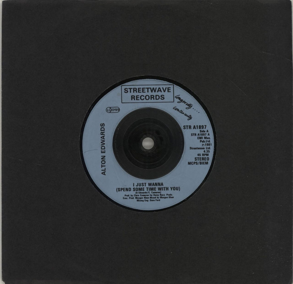 Alton Edwards I Just Wanna [Spend Some Time With You] UK 7" vinyl single (7 inch record / 45) STRA1897