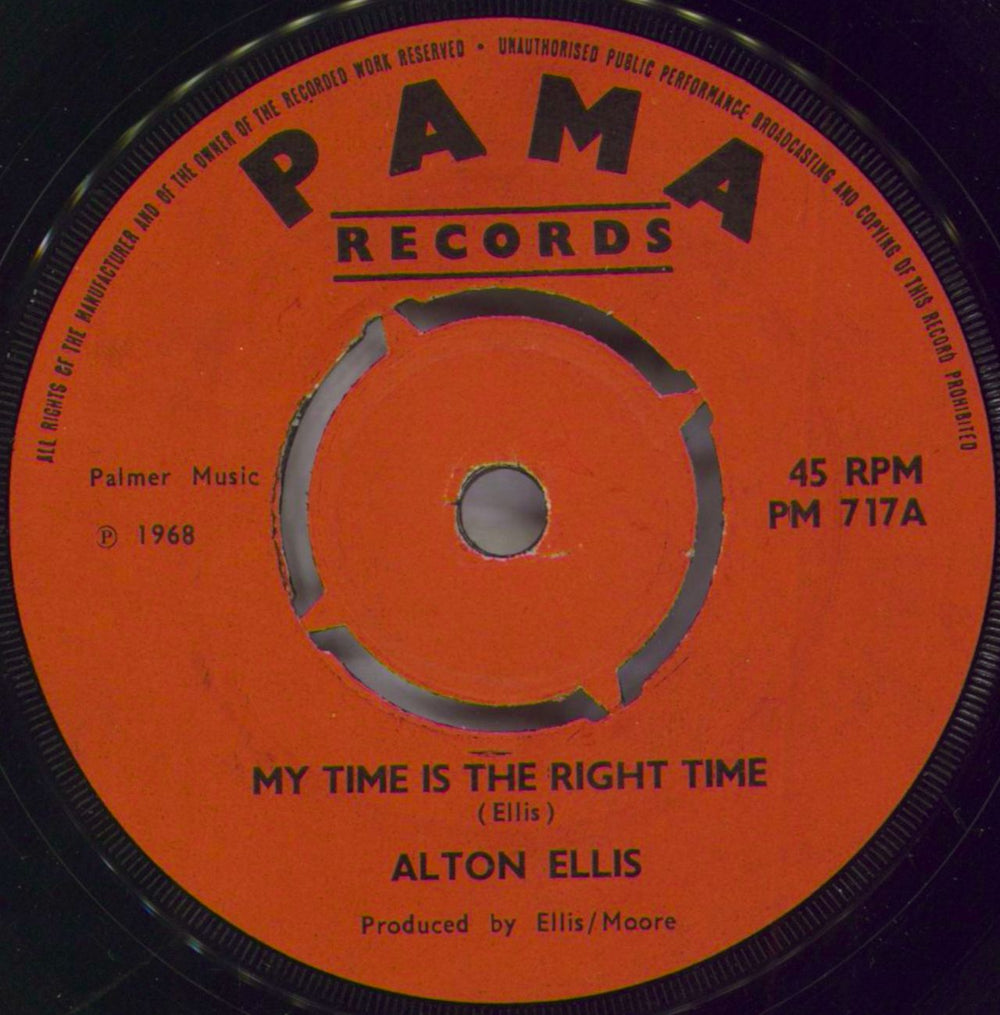 Alton Ellis My Time Is The Right Time / Tribute To Sir Alex UK 7" vinyl single (7 inch record / 45) PM717