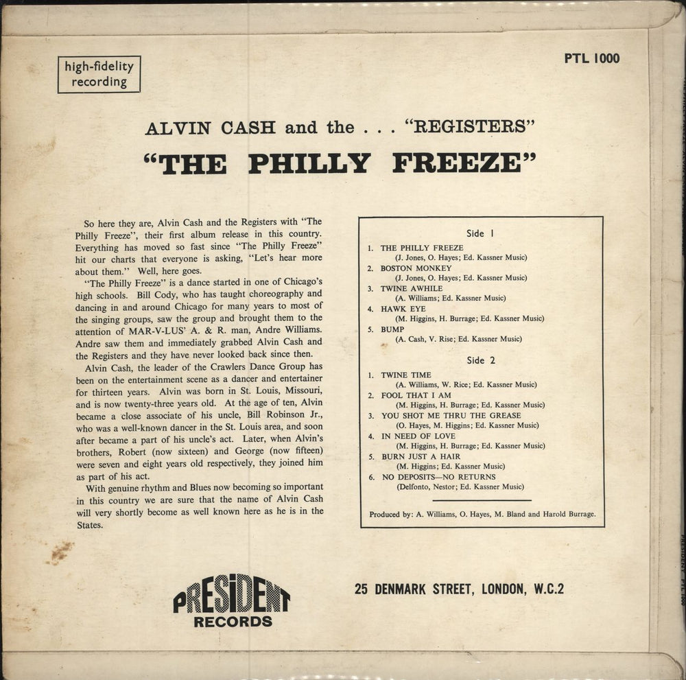 Alvin Cash The Philly Freeze UK vinyl LP album (LP record)