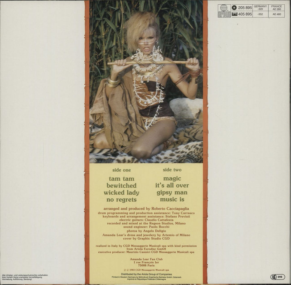 Amanda Lear Tam-Tam German vinyl LP album (LP record)
