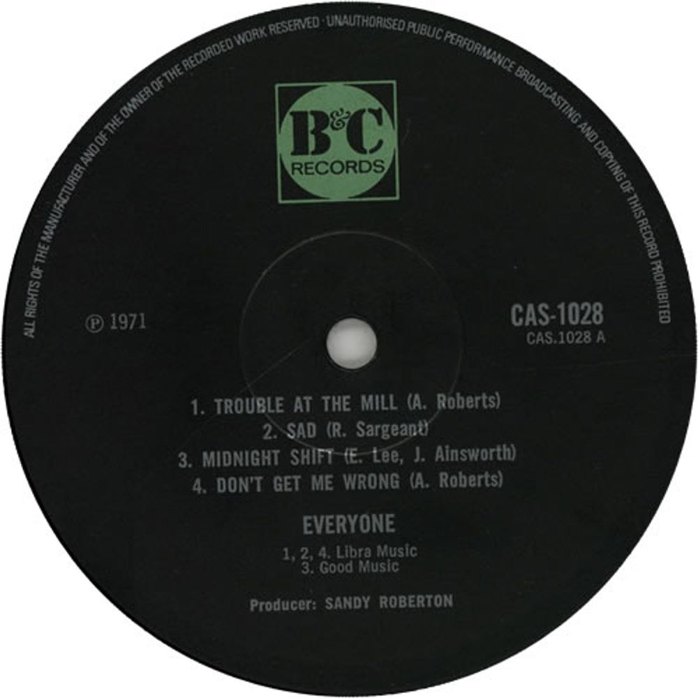 Andy Roberts Everyone UK vinyl LP album (LP record) ND1LPEV613271