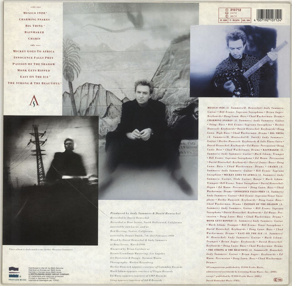 Andy Summers Charming Snakes German vinyl LP album (LP record) 4007192107124