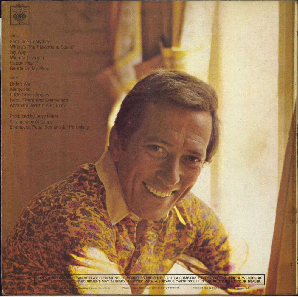 Andy Williams Happy Heart - 1st Mono UK vinyl LP album (LP record)