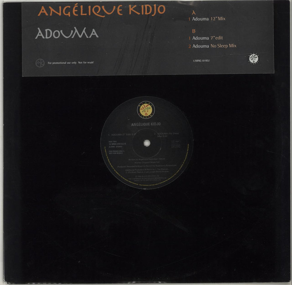 Angelique Kidjo Adouma Dutch Promo 12" vinyl single (12 inch record / Maxi-single) 12MNG819DJ