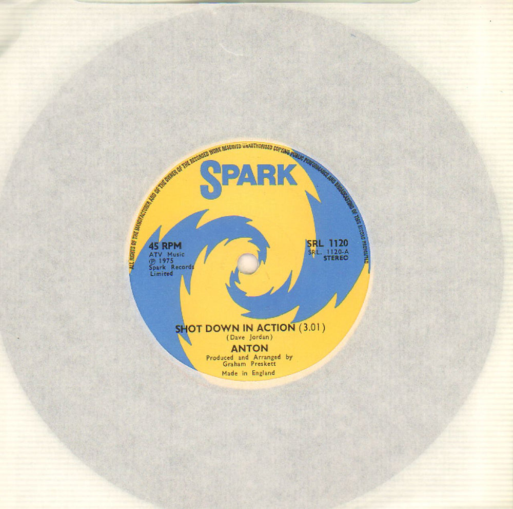 Anton Shot Down In Action - Solid UK 7" vinyl single (7 inch record / 45) SRL1120