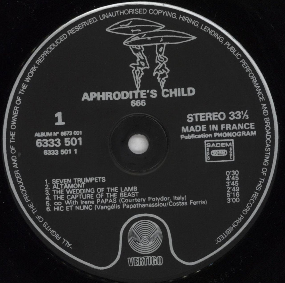 Aphrodite's Child 666 - EX French 2-LP vinyl record set (Double LP Album) APR2LEX825139