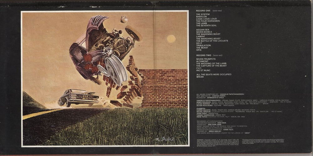 Aphrodite's Child 666 - Spaceship UK 2-LP vinyl record set (Double LP Album)