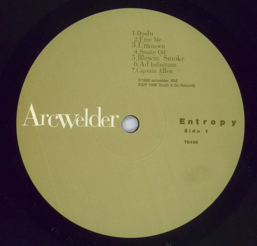 Arcwelder Entropy US vinyl LP album (LP record) R.CLPEN829377