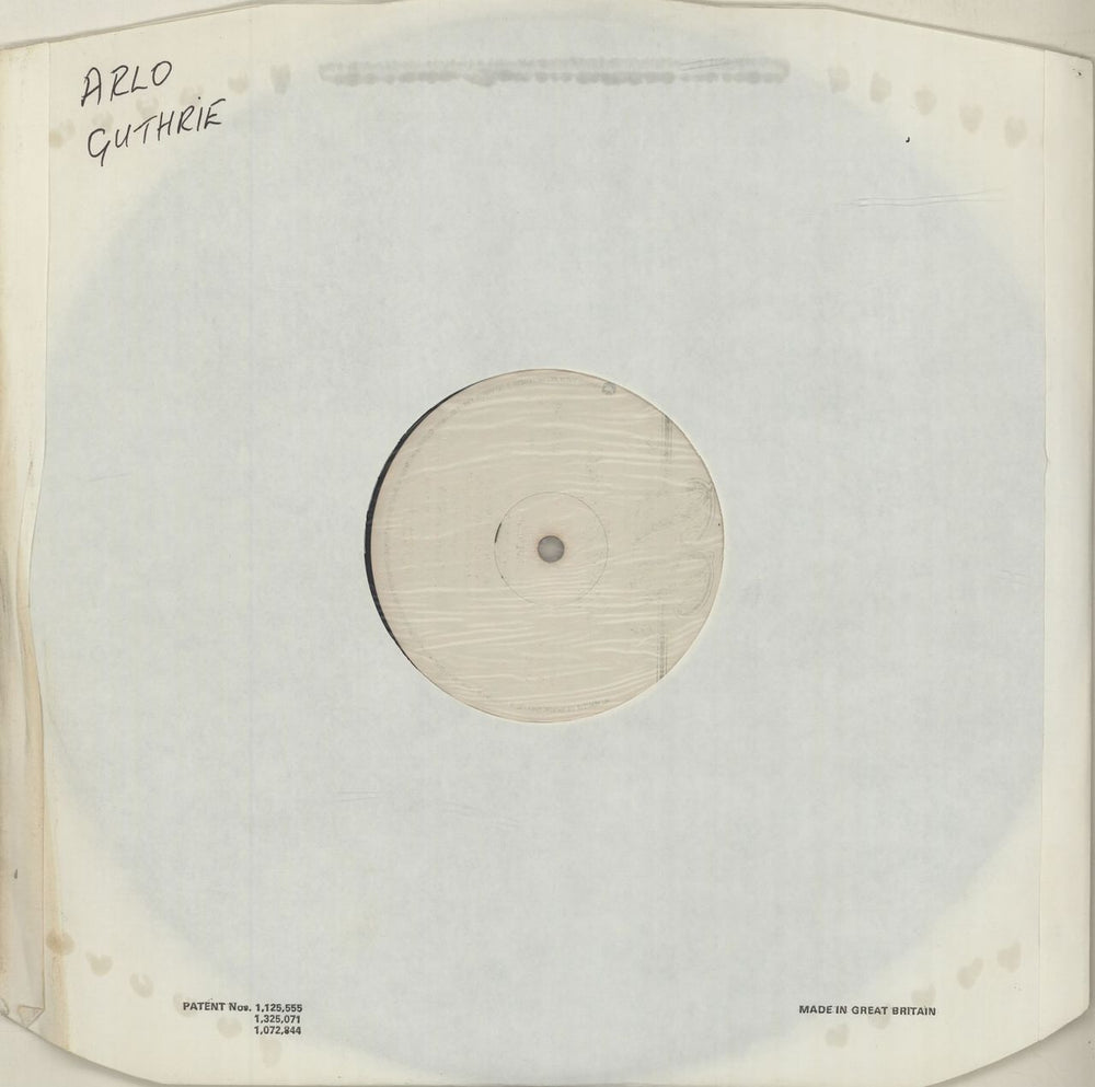 Arlo Guthrie Outlasting The Blues - Test Pressing UK vinyl LP album (LP record) K56658