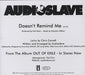 Audioslave Doesn't Remind Me US CD-R acetate CDR ACETATE