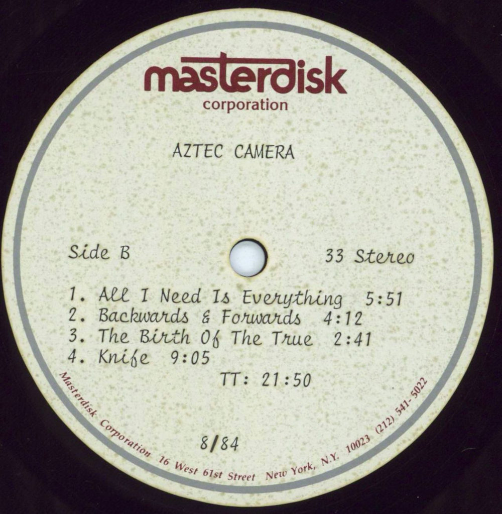 Aztec Camera Knife - 2 x One Sided US acetate