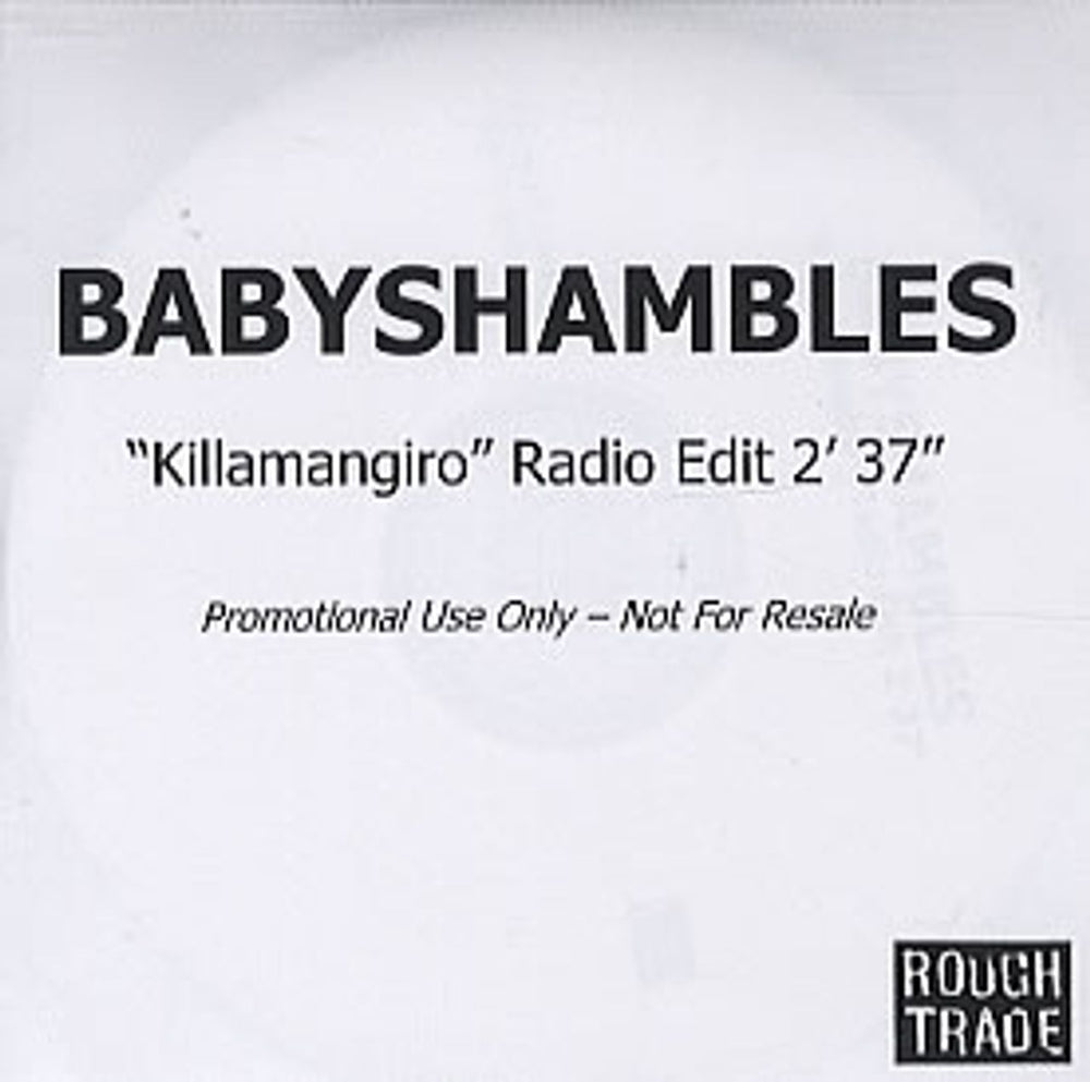 Babyshambles Killamangiro UK Promo CD-R acetate CD-R ACETATE