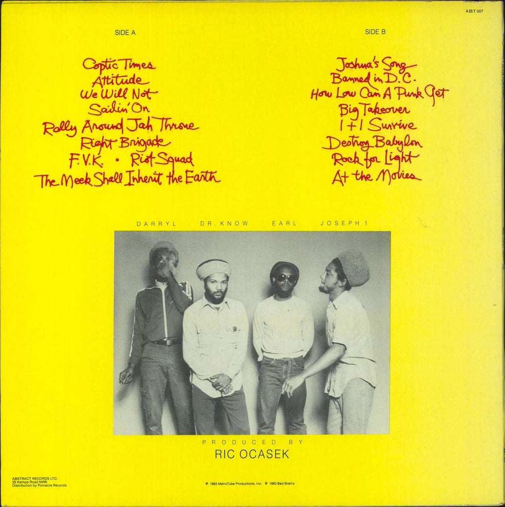 Bad Brains Rock For Light German vinyl LP album (LP record) 5012984121218