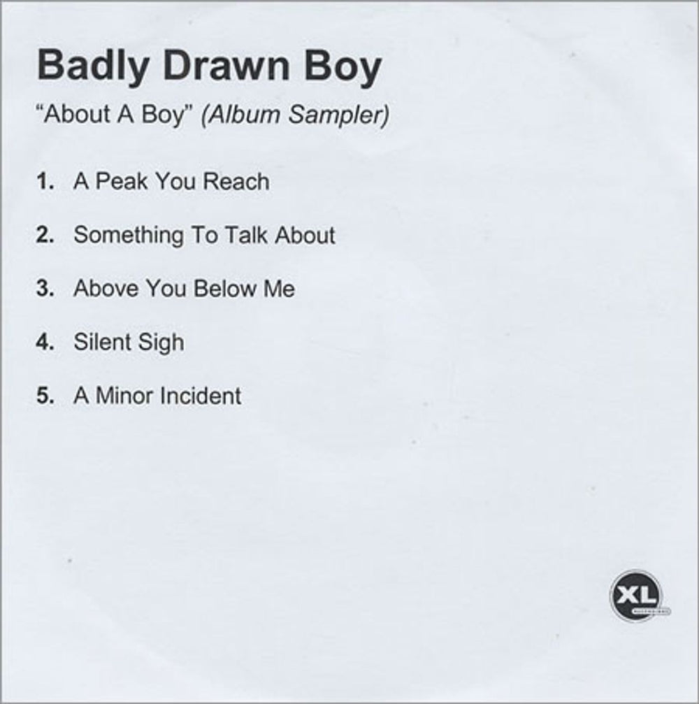 Badly Drawn Boy About A Boy Album Sampler UK Promo CD-R acetate CDR ACETATE