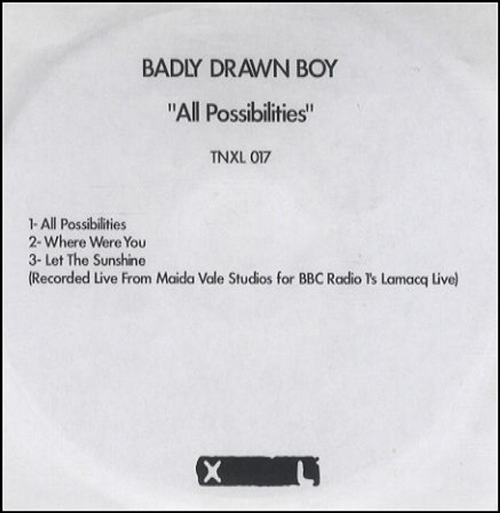 Badly Drawn Boy All Possibilities UK Promo CD-R acetate CD-R ACETATE