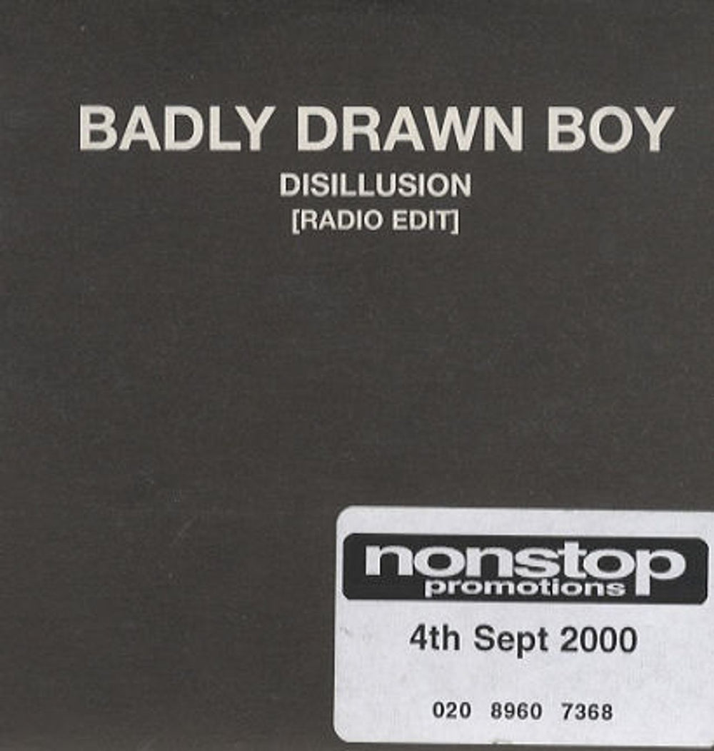 Badly Drawn Boy Disillusion UK Promo CD single (CD5 / 5") TNXL005CDP