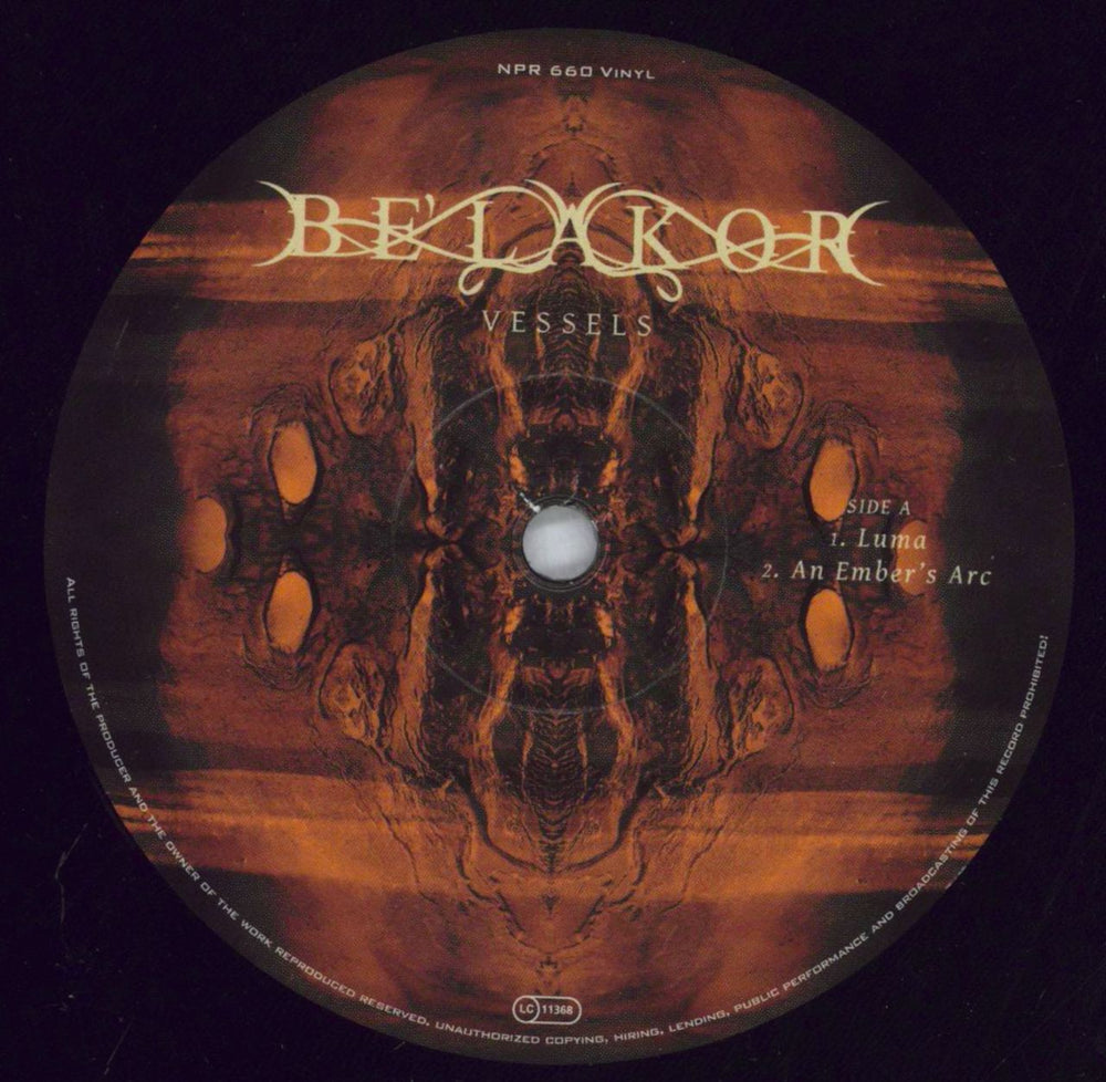Be'lakor Vessels - 180g US 2-LP vinyl record set (Double LP Album) 5OB2LVE827307