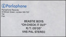 Beastie Boys Ch-Check It Out UK Promo video (VHS or PAL or NTSC) PROMO VIDEO