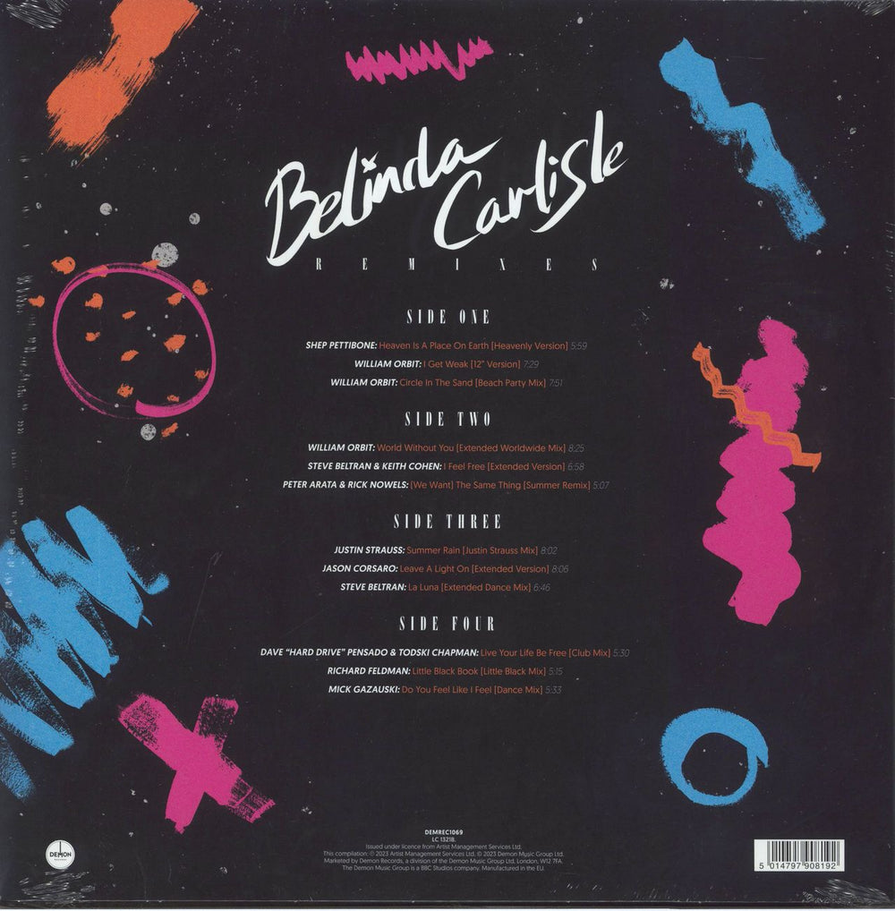 Belinda Carlisle Remixes - Clear Vinyl - Sealed US 2-LP vinyl record set (Double LP Album) 5014797908192