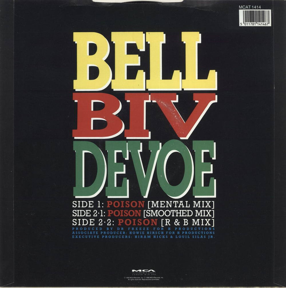 Bell Biv Devoe Poison UK 12" vinyl single (12 inch record / Maxi-single) 022925725905