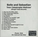 Belle & Sebastian Dear Catastrophe Waitress - 13 Tracks UK Promo CD-R acetate CD-R ACETATE