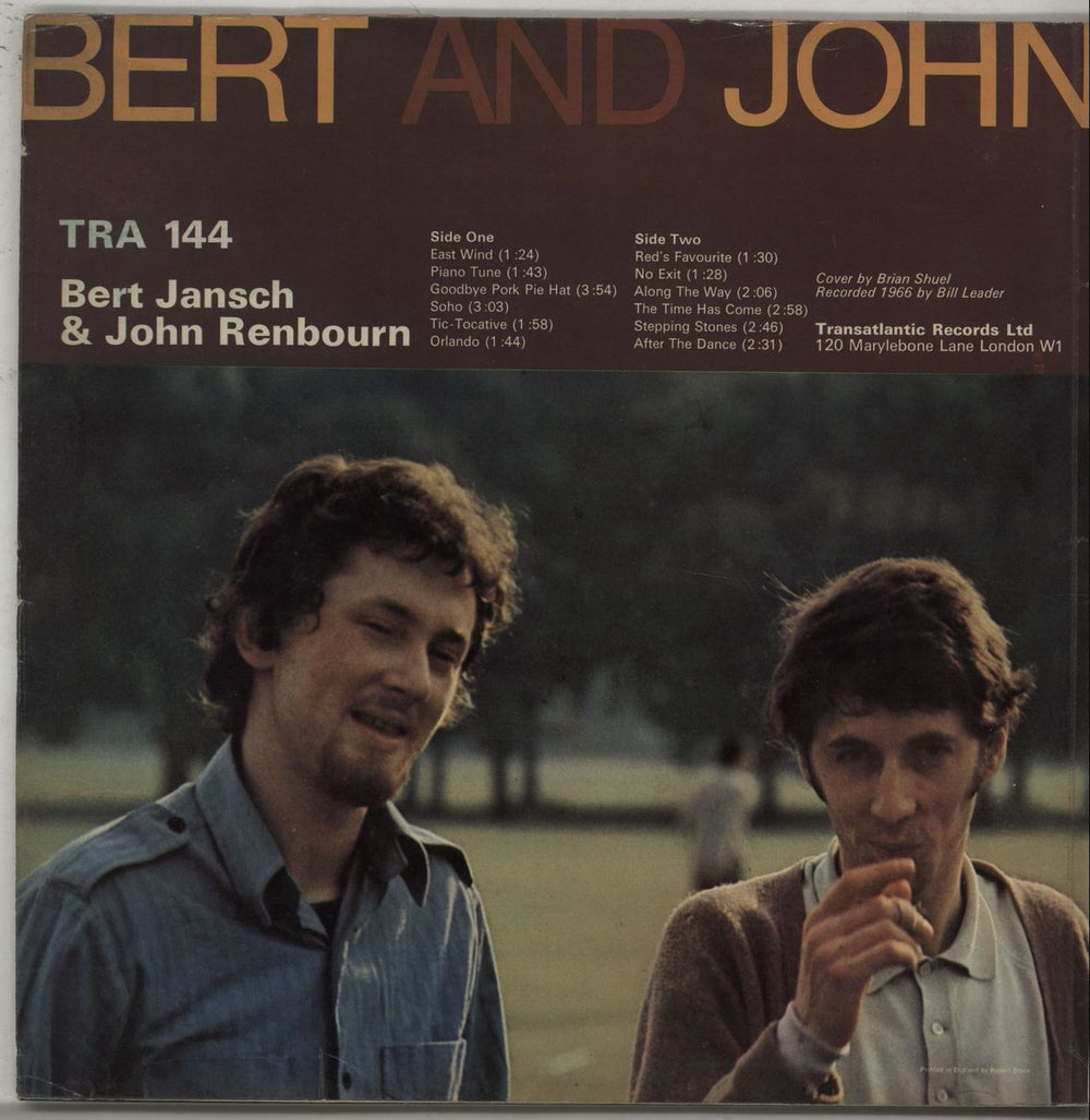 Bert Jansch & John Renbourn Bert And John - 1st - VG UK vinyl LP album (LP record)