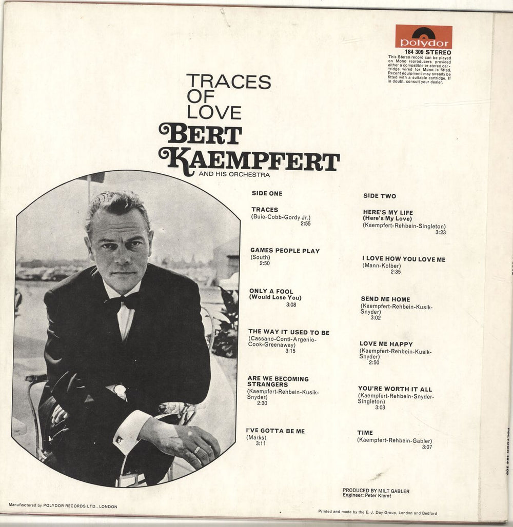 Bert Kaempfert Traces Of Love UK vinyl LP album (LP record)