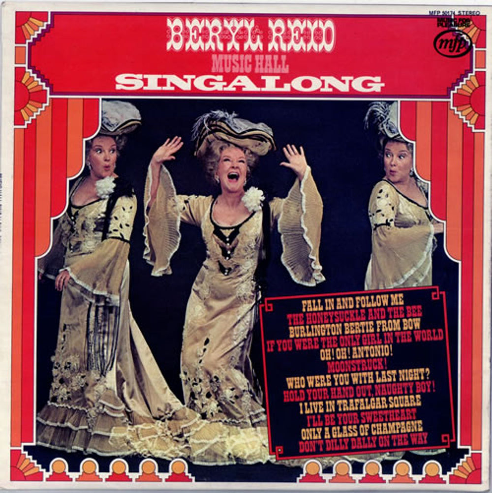 Beryl Reid Music Hall Singalong UK vinyl LP album (LP record) MFP50174