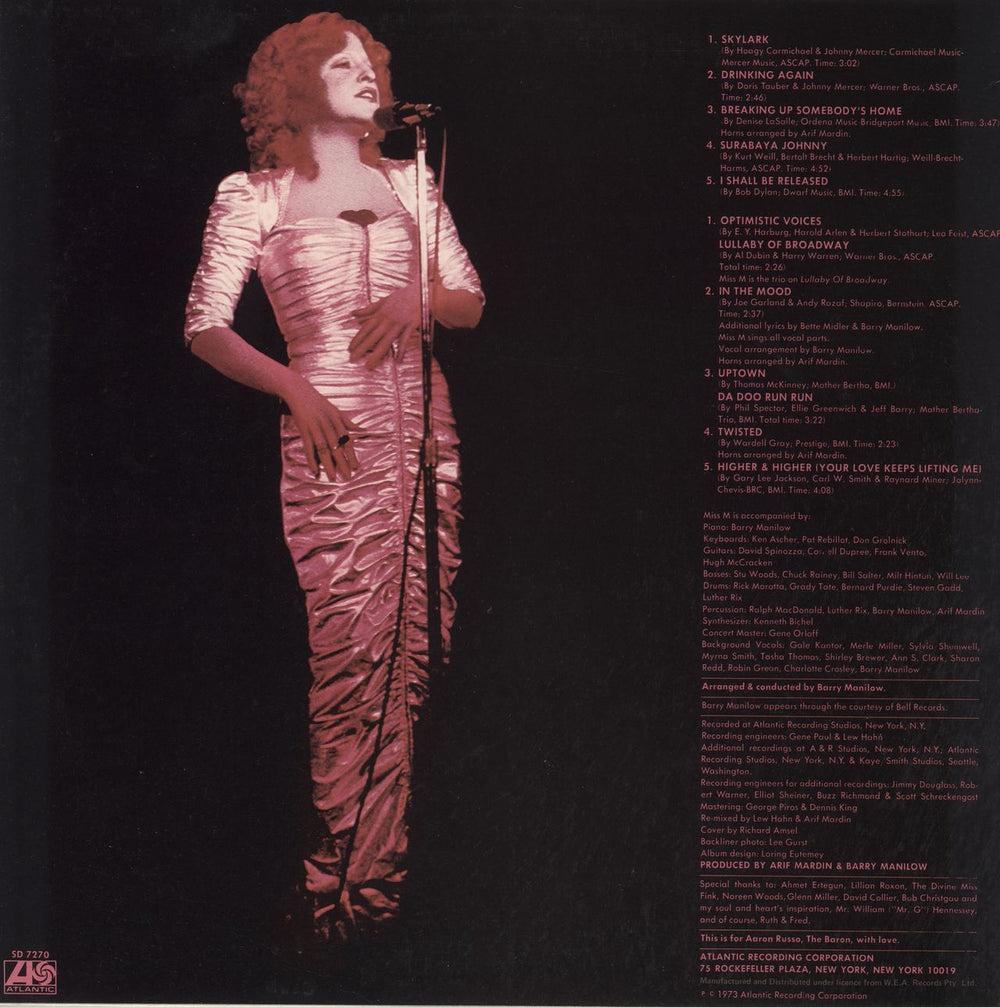 Bette Midler Bette Midler Australian vinyl LP album (LP record)