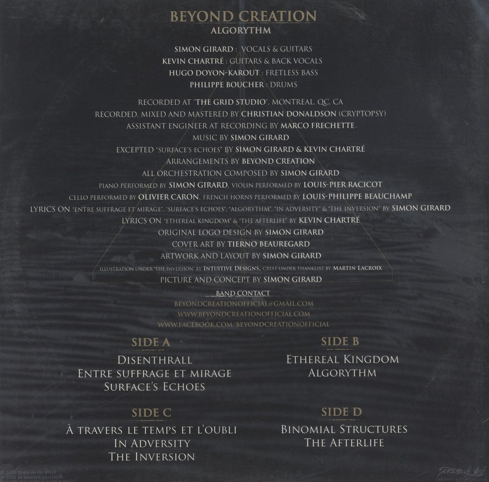 Beyond Creation Algorythm - Blue Marble Vinyl French 2-LP vinyl record set (Double LP Album)