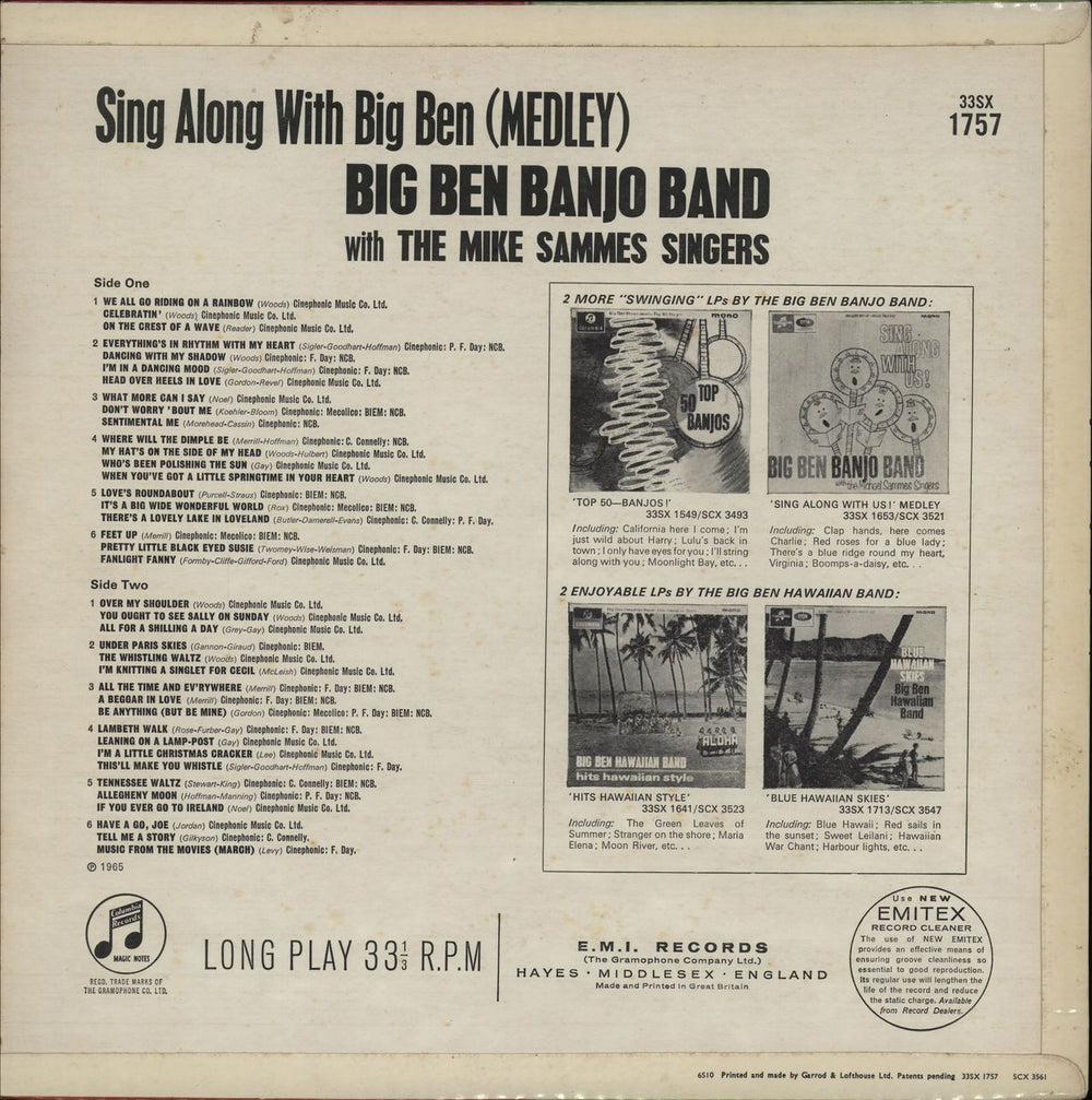 Big Ben Banjo Band Sing Along With Big Ben - Sample UK vinyl LP album (LP record)