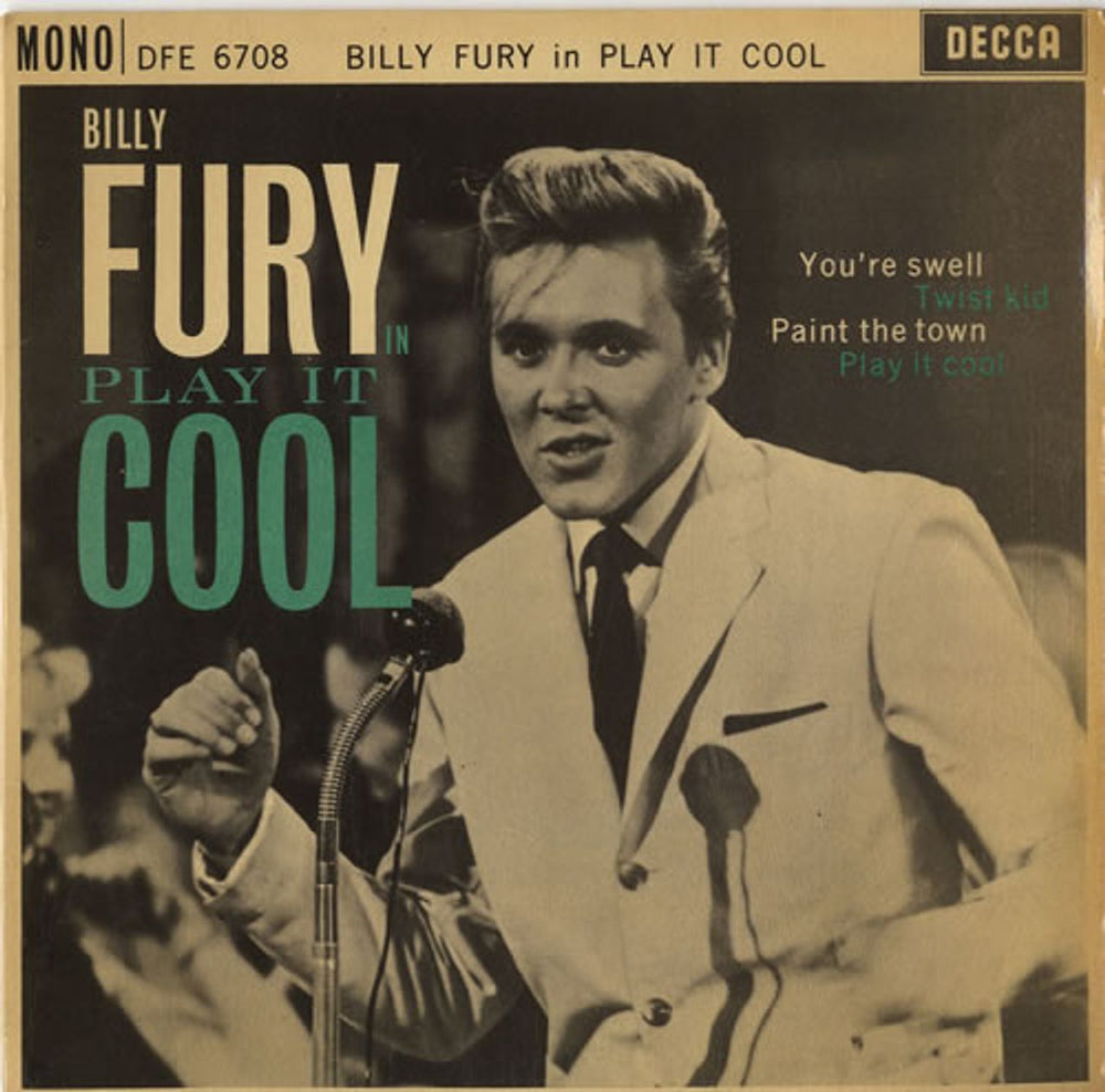 Billy Fury Play It Cool EP - EX UK 7" vinyl single (7 inch record / 45) DFE6708