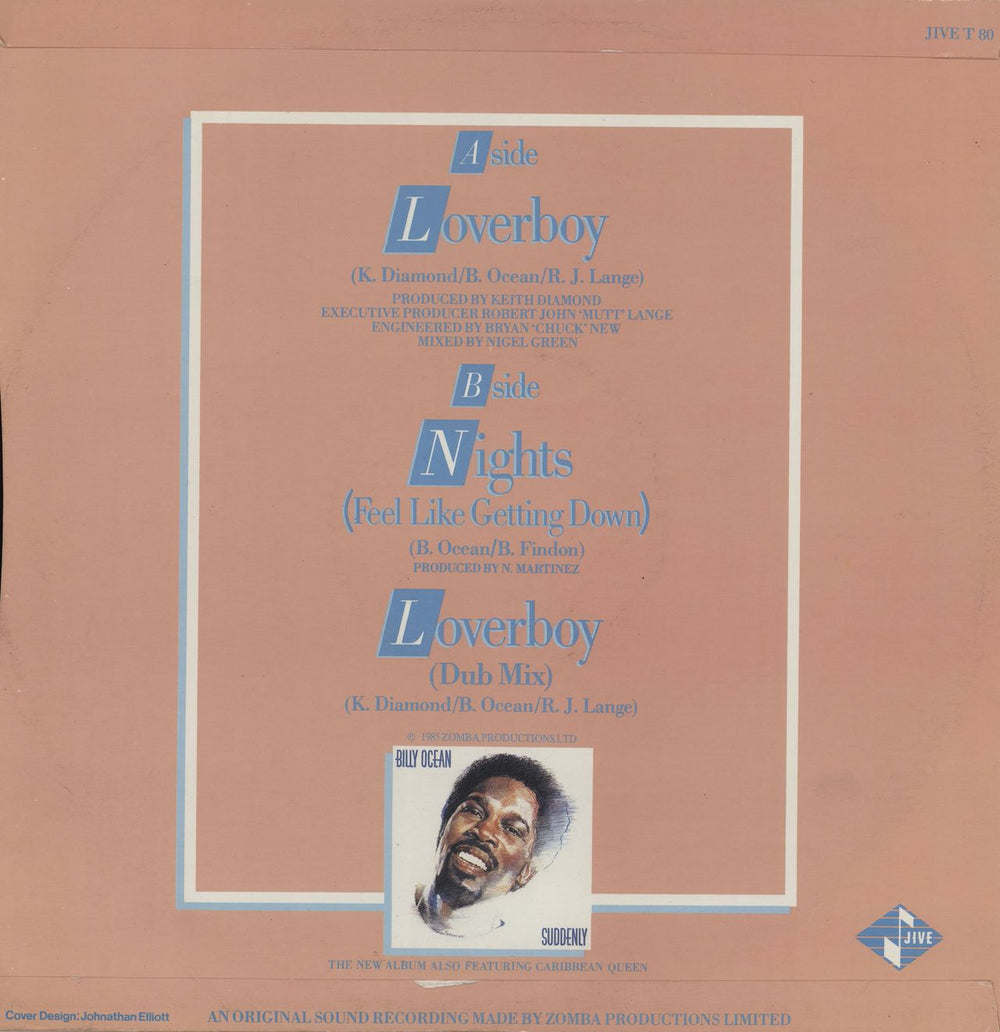 Billy Ocean Loverboy UK 12" vinyl single (12 inch record / Maxi-single)