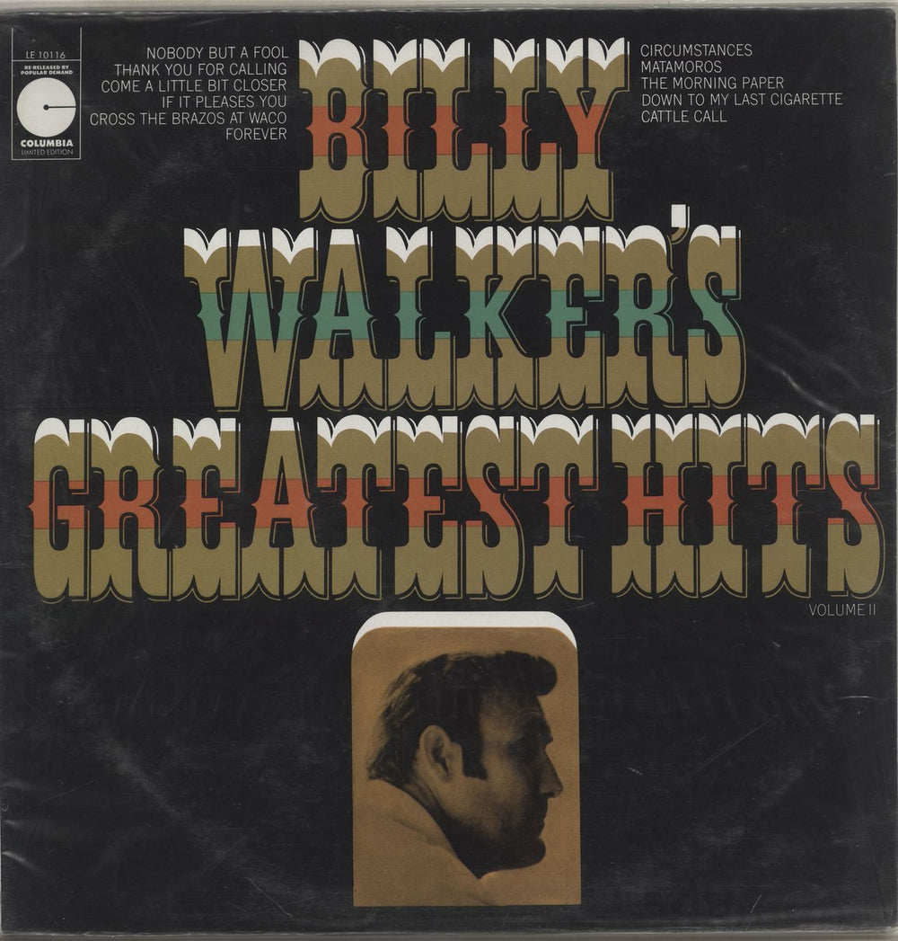 Billy Walker Billy Walker's Greatest Hits Volume II US vinyl LP album (LP record) LE10116