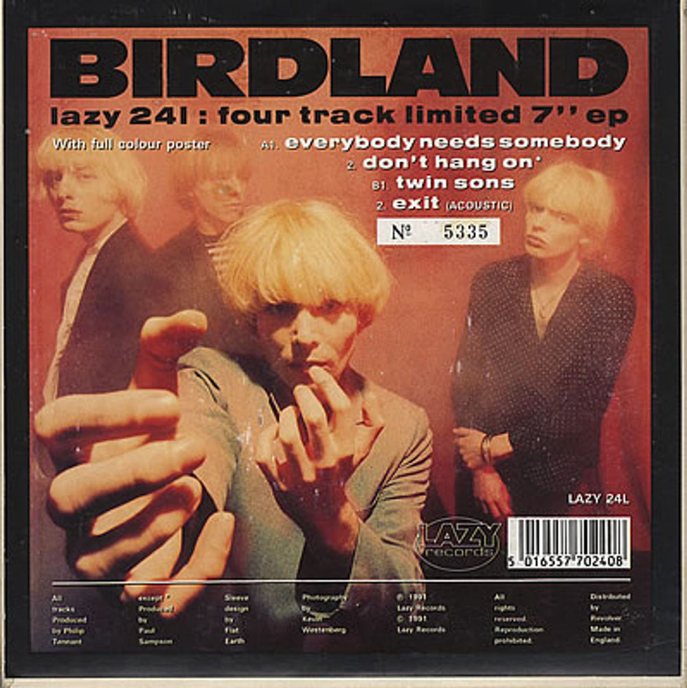 Birdland Everybody Needs Somebody UK 7" vinyl single (7 inch record / 45) LAZY24L