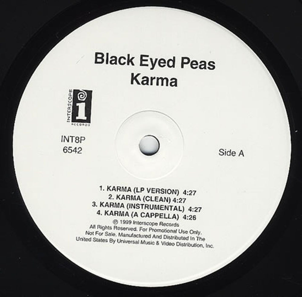 Black Eyed Peas Karma US Promo 12" vinyl single (12 inch record / Maxi-single) INT8P6542