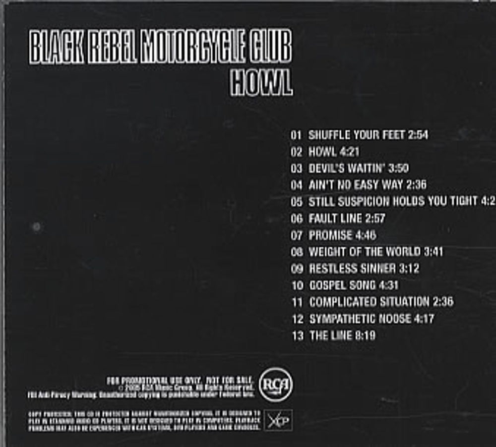 Black Rebel Motorcycle Club Howl US CD-R acetate CDR ACETATE