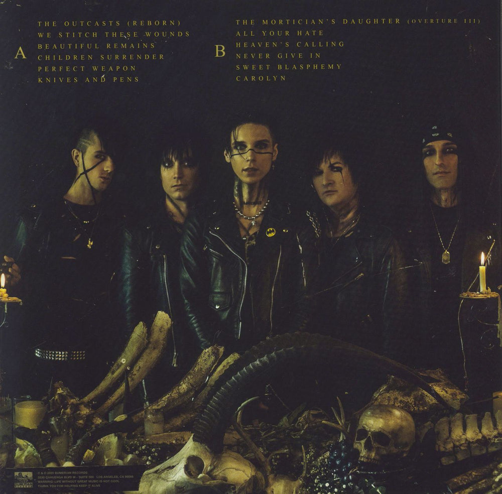 Black Veil Brides Re-Stitch These Wounds - Clear w/ Black and Neon Green Splatter Vinyl Dutch vinyl LP album (LP record)