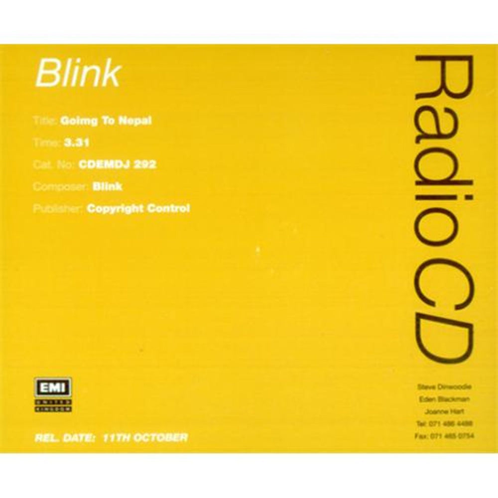 Blink Going To Nepal UK Promo CD single (CD5 / 5") CDEMDJ292