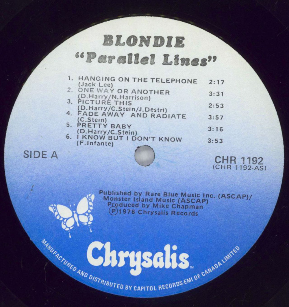 Blondie Parallel Lines  - Open Shrink + Sticker Canadian vinyl LP album (LP record) BLOLPPA824119