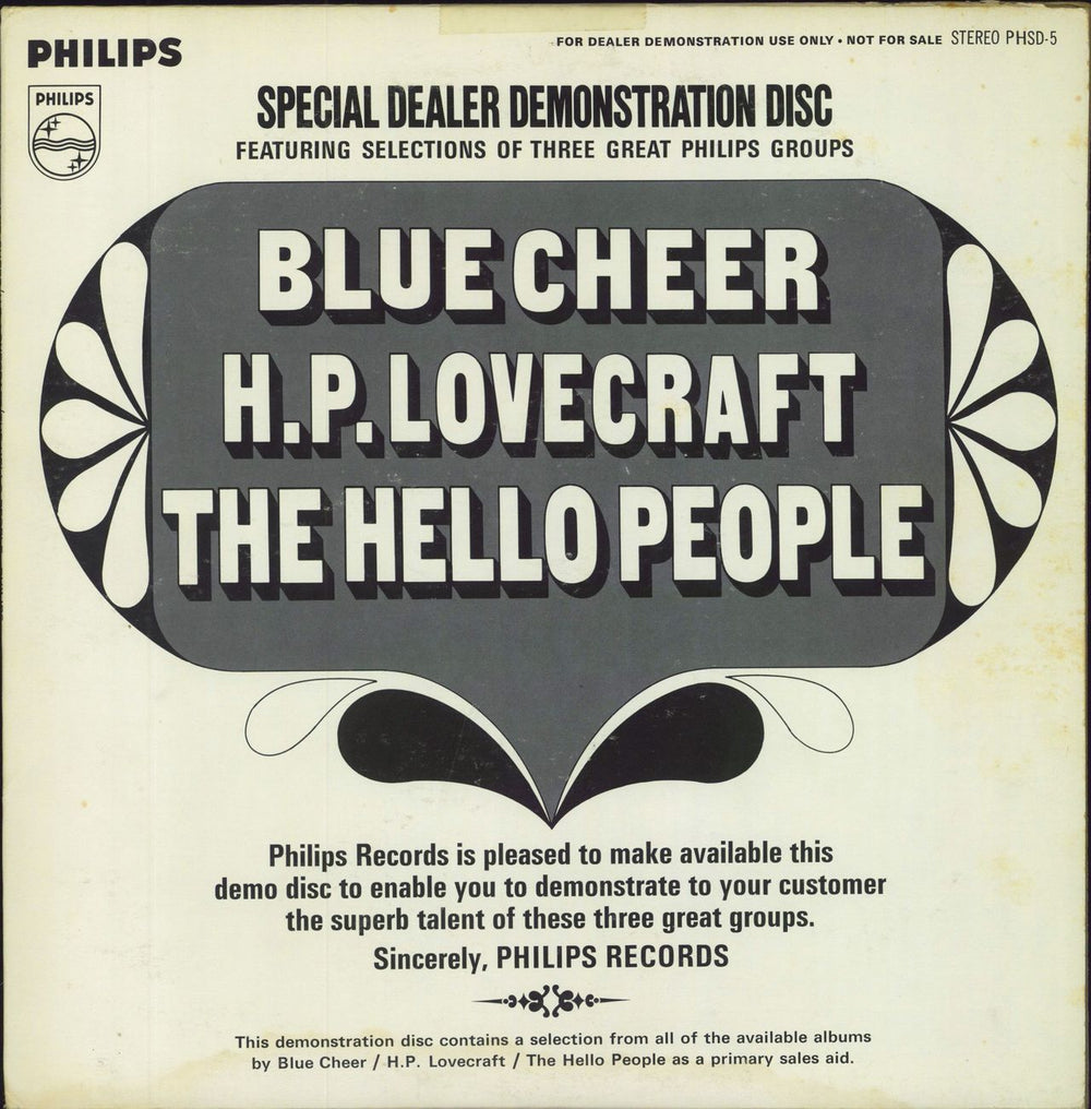 Blue Cheer Special Dealer Demonstration Disc US Promo vinyl LP album (LP record) PHSD-5