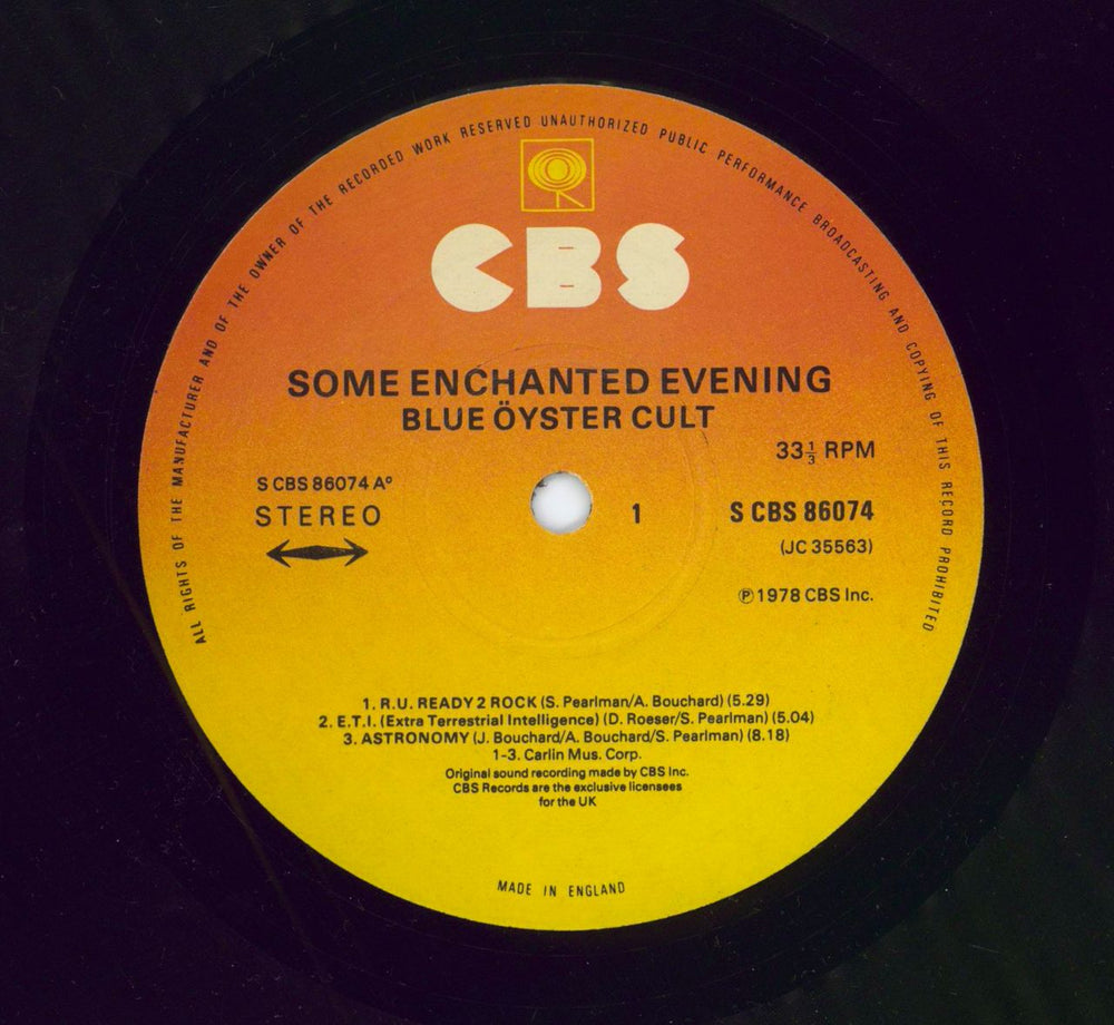 Blue Oyster Cult Some Enchanted Evening - Promo Stamped UK vinyl LP album (LP record)