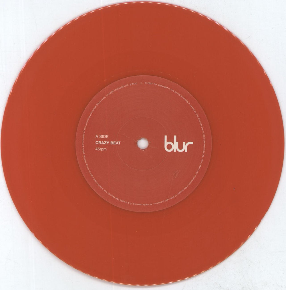 Blur Crazy Beat - Red vinyl UK 7" vinyl single (7 inch record / 45) BLR07CR249592