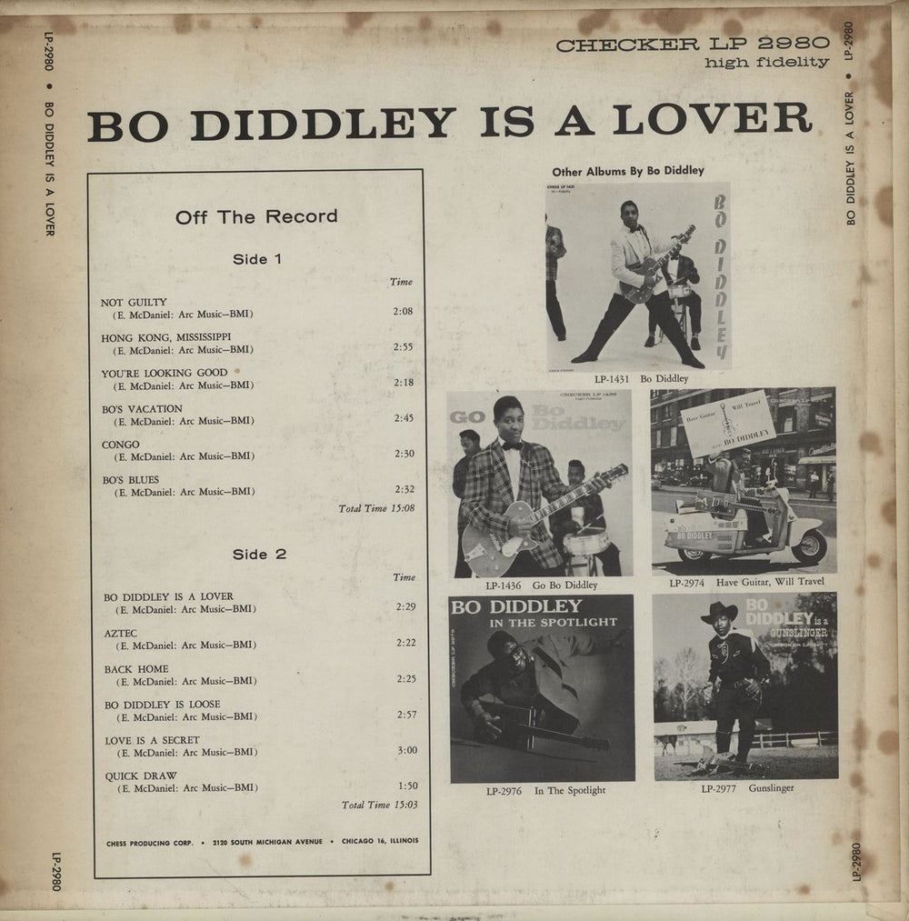 Bo Diddley Bo Diddley Is A... Lover US vinyl LP album (LP record)