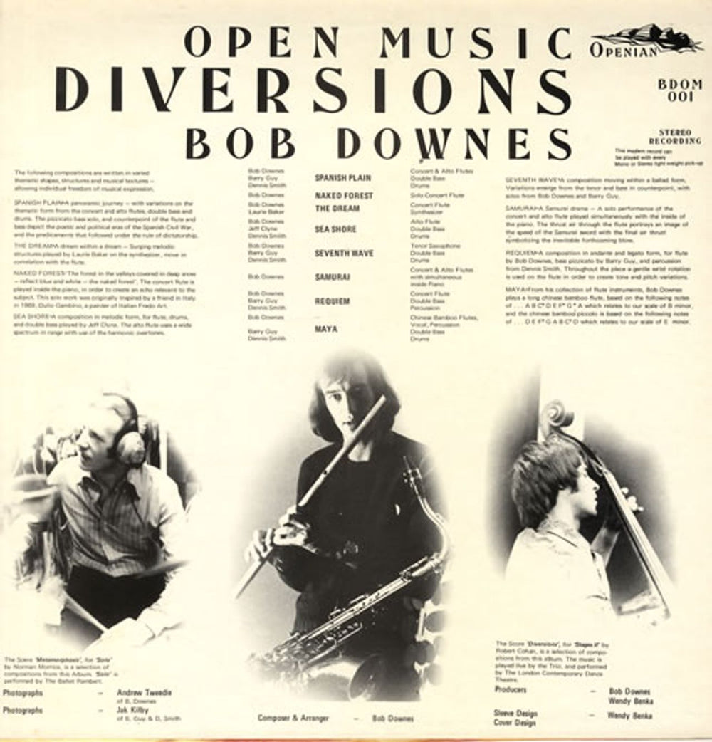 Bob Downes Diversions UK vinyl LP album (LP record) BD0LPDI559995