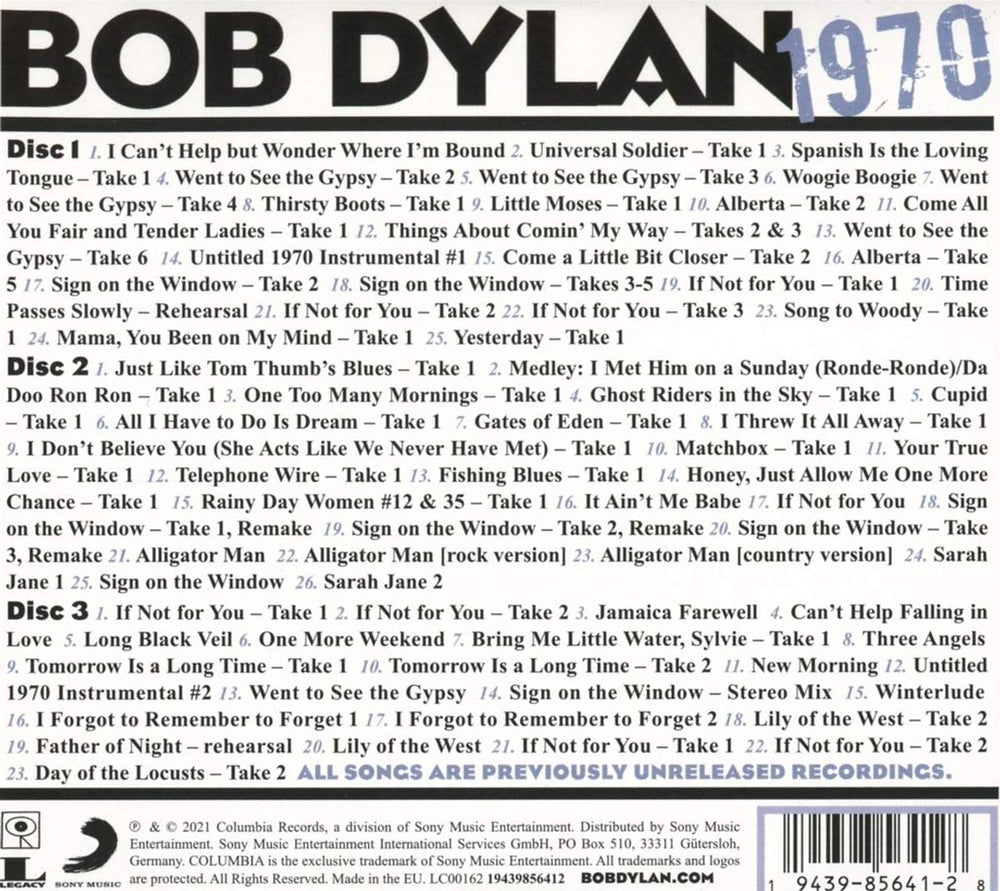 Bob Dylan 50th Anniversary Collection 1970 - Sealed UK 3-CD album set (Triple CD) DYL3CTH765857